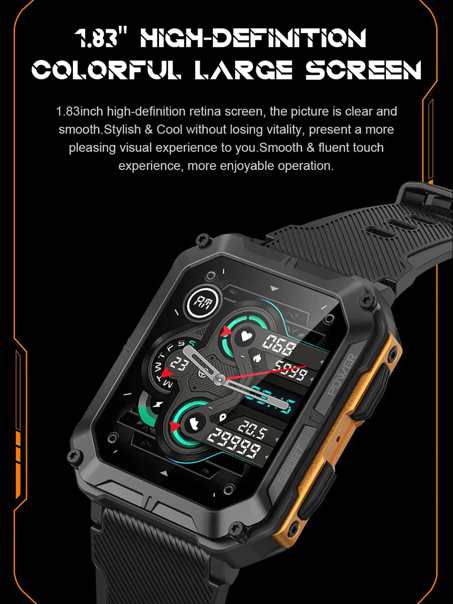 LEMFO C20Pro Smart Watch Men Sport Smartwatch -  Orange