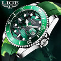 LIGE Men's Quartz Watch 30M Waterproof Watch Silicone Camo Strap - Green