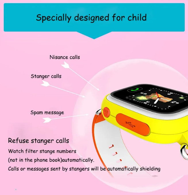 Q90 Smart Watch for Kids with SOS Alarm - Blue