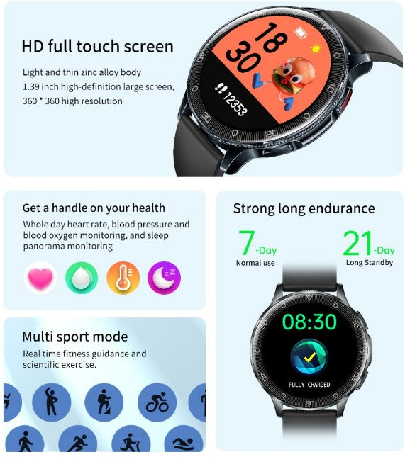 New Smartwatch D9 1.39 HD Large Screen