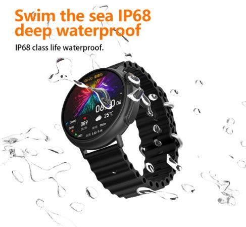 MT30 Smart Watch Ultra Long Range Waterproof - Silver-Brown Skin